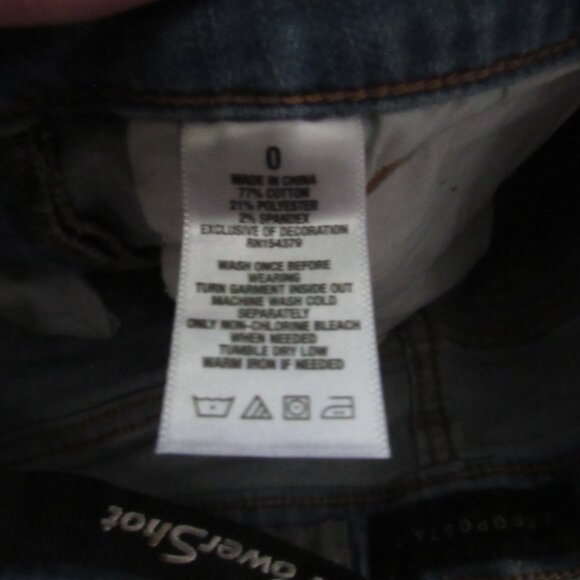 Aeropostale High Waisted Midi Blue Jean Shorts  Size 0  USED - Picture 3 of 6